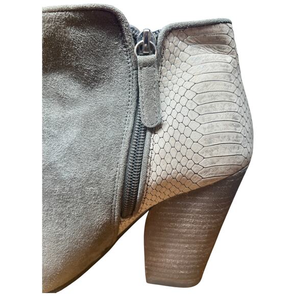 GUESS Cardio Women's 8.5 Ankle Boot Gray Lizard Suede Zip Leather Bootie - Picture 11 of 14
